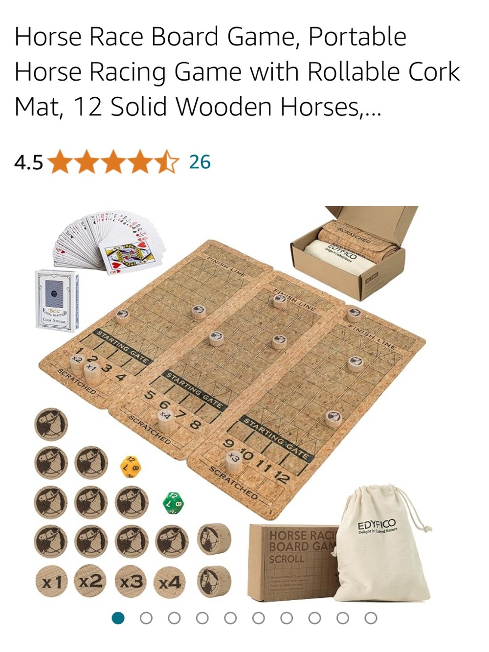 💕Horse Race Board Game - Portable Cork Racing Travel Set